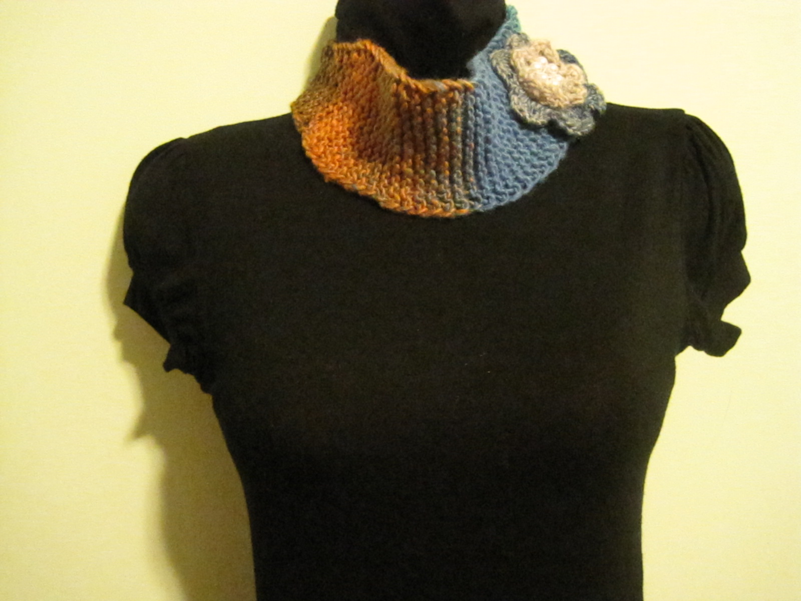 Neck Warmer, Headband, Knitted And Crocheted Mosaic (NW2/HB1) on Luulla